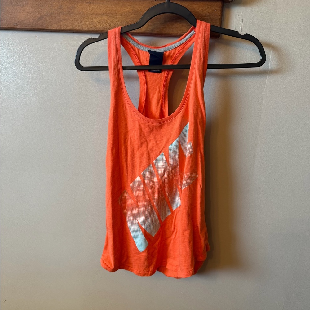 Nike Bright Orange Tank Top with White Logo